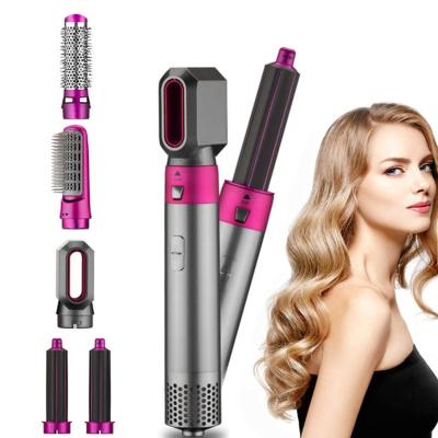 China Adjustable Heat Settings 5 ​​in 1 3 Barrel Automatic NO Heat Portable Silicone Rotating Mini Hair Straightener Curler Set for sale