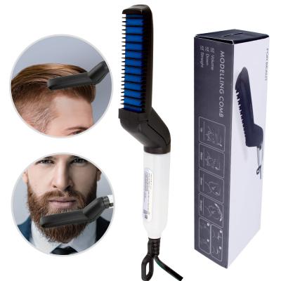 China Adjustable Heat Settings Best Sell Mini Cordless Hot Comb Bursh Rechargeable Cordless Men Hair Straightener for sale