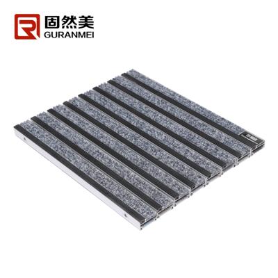 China Anti-bacteria Foil Dust Remove Mats With Rubber Strip And Carpet Insert Mats for sale