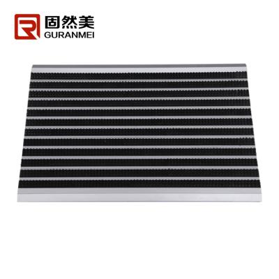 China Anti-bacteria Entrance Aluminum Mats Nylon Mat With Nylon Brush For Shoes Clean Dust for sale