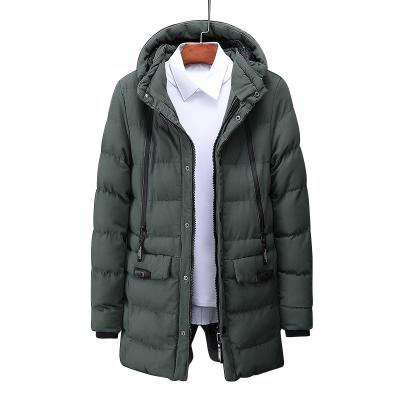 China 2020 Wholesale Plus Size Windbreaker Hoodie Plus Size Down Jacket Plus Size Zipper Stripper Long Jacket For Winter Man for sale