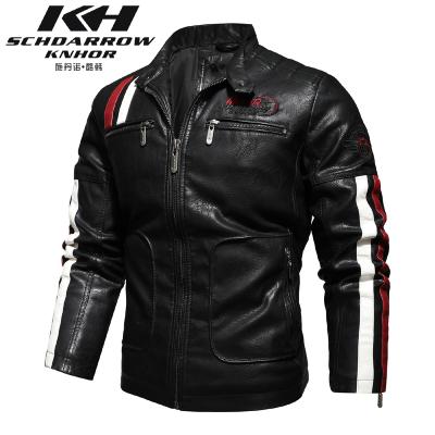 China Waterproof Wholesale 2020 Plus Size Mens Zipper Breaker Wind Motorcycle PU Leather Pu Rider Raincoats Jacket for sale