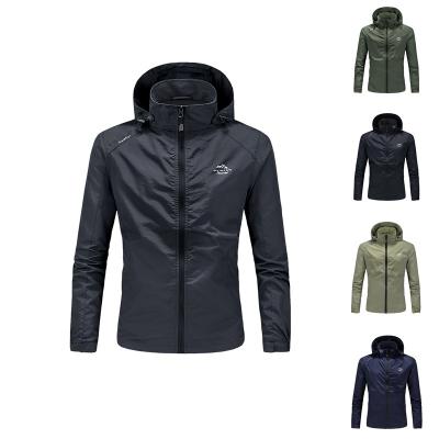 China 2021 New Autumn Fashion Men's Outdoor Jacket Spring Wind Breaker Waterproof Hood Breathable Waterproof Windproof Coat for sale