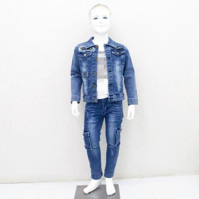 China Children's Boy's Denim Elastic Clothing Boys 3 Pieces Suits Long Sleeve Boutique Kids Boy's Clothing for sale