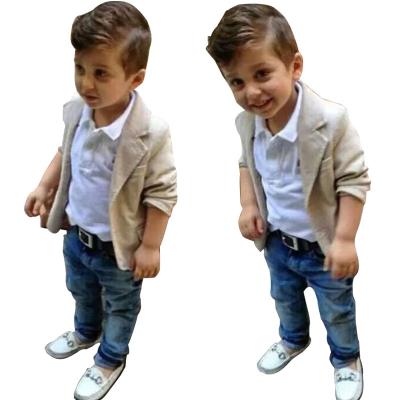 China Long Sleeve Boys Clothing Coat Shirts Pants 3pcs Sets England Style Kids Smart Casual Clothes for sale