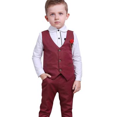 China ENGLAND STYLE 3 Piece Suit Kids Clothing Toddler Boy Clothes White Kids Dress Shirt Jacket and Pants for sale