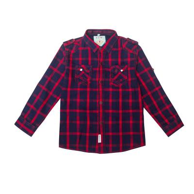 China Fashion Design Kids Shirt Breathable Boys Clothing Wholesale Boys Long Sleeve Plaid Kids Cotton Shirt for sale