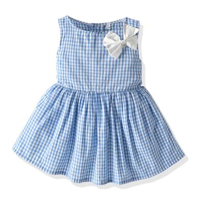 China Breathable Summer Style Cute Fancy Plaid Kids Dress Babies Party Wear Babies Dress For 6month-6years for sale