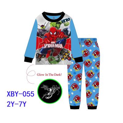 China Cotton Breathable Boy Pajamas Kids Pajamas Winter Clothes Bright Cartoon Printed Breathable Sleepwear 2-7 Years Old Children Sleepwear for sale