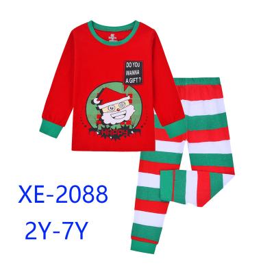 China Wholesale Breathable Christmas Santa Claus Pattern Children Girls Pajamas Girls Pijamas Set Children Sleepwear for sale