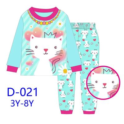 China Children Breathable Pajamas Girls Autumn Daily Wear Kids Sleepwear Suits Toddler Girls Sleepwear 100%cotton Girls Sleepwear for sale