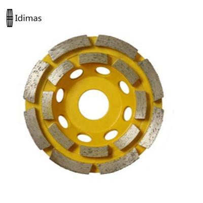 China Idimas Abrasive Concrete Double Row Metal Grinding Wheels Diamond Grinding Cup Wheels Concrete Wheel for sale