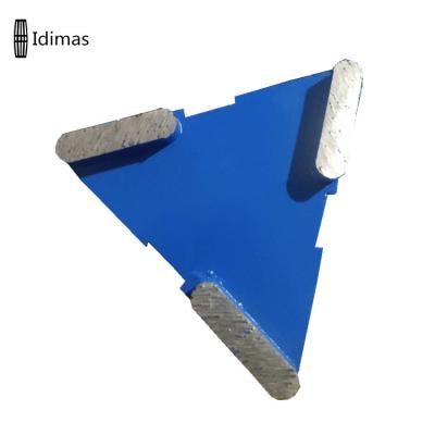 China Super Abrasive Bond Diamond Grinding Plate Aggressive And Long Life Metal Triangle Disc Grinding Tools For Concrete Floor And Stone for sale