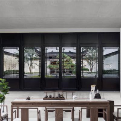 China Screen Chinese Style Aluminum Casement Folding Door With Double-Layer Clear Tempered Glass As Patio Home Door Aluminum Swing Door for sale