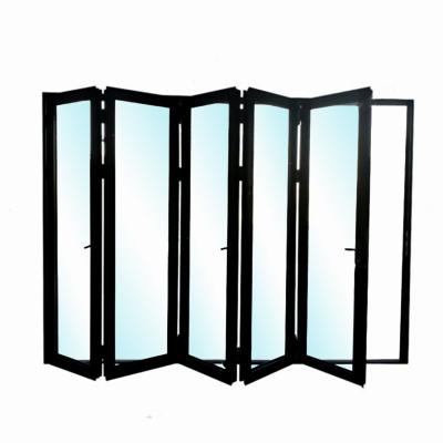 China Exterior Aluminum Folding Glass Door Sliding Bifold Door Aluminum BiFold Patio Doors Accordion Patio Doors Heat Insulation Aluminum Bi Folding Glass for sale