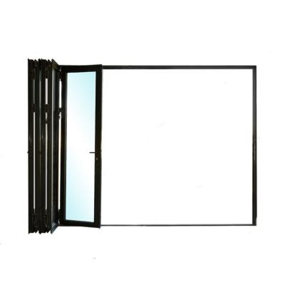 China Heat Insulation Aluminum Heavy Duty Folding Door With Double Glazed Patio Glass Doors Balcony Aluminum Vertical Folding Door for sale