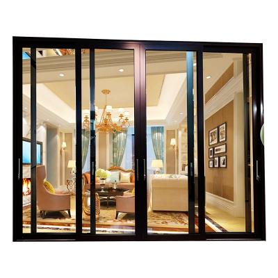 China Thermal Insulation Patio Door Thermal Broken Aluminum Glass Push And Pull French Folding Sliding Door for sale