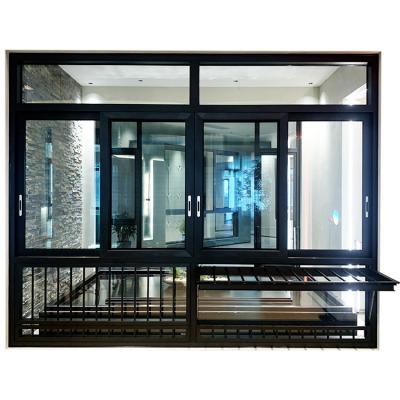 China Swing Three Rails Aluminum Sliding Window With Screen Thermal Break Aluminum Frame Sliding Windows Tempered Glass Soundproof Window for sale