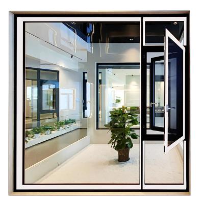 China Magnetic Screen Size Household Aluminum Window Customizable Waterproof Heat Insulation Noise Reduction Bonded Glass Aluminum Window for sale