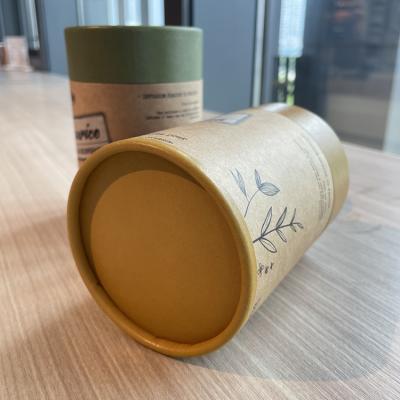 China Food Grade Recyclable Kraft Paper Recycled Round Paper Tube Packaging Box for sale