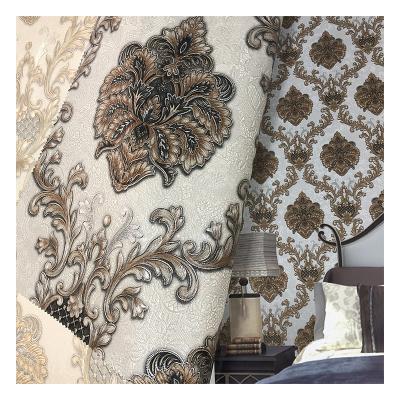 China Traditional Damask Design Italy Designer PVC Waterproof 1.06m Wallpaper Rolls for sale