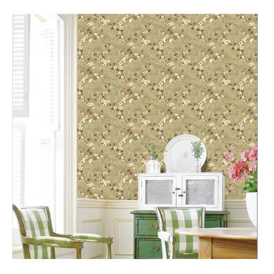 China Eco-friendly fashion pvc wallpaper 3d leafes silver leaf tropical wallpaper for sale