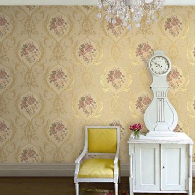 China Eco-friendly PVC 70cm luxury home floral sticker royal 3D deco room wallpaper for sale