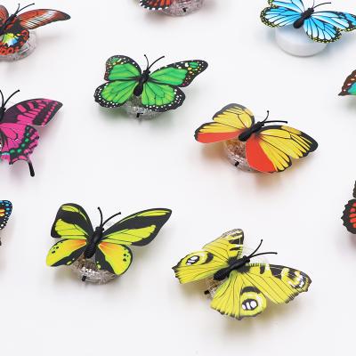 China Plastic+led Color Lamp Butterfly Romantic Decorative Toy On Wall With Led Light for sale