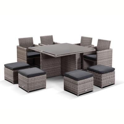 China Solaris High Modern Luxury Handwoven Synthetic Wicker Rattan Outdoor Garden Furniture Set for sale