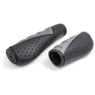 China PVC/TPR TPR Bicycle Rubber Anti-Slip Handlebars Grips Protector for Mountain Bike Road Bike Folding Bike (Black+Grey) for sale