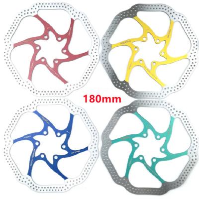 China Stainless Steel 180mm Bike HS1 Disc Brake Rotor With 6 Bolts Fit For Road Bike, Mountain Bike MTB BMX for sale