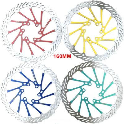 China Colorful 160MM Mountain Bike Rotors G3 Stainless Steel Bicycle Brake Disc Rotors With 6 Bolts 160MM for sale