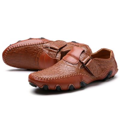 China Anti-Smell Anti-Smell Shoes Crocodile Pattern Cycling Genuine Leather Classic Driving Loafer Bike Shoes For Man for sale