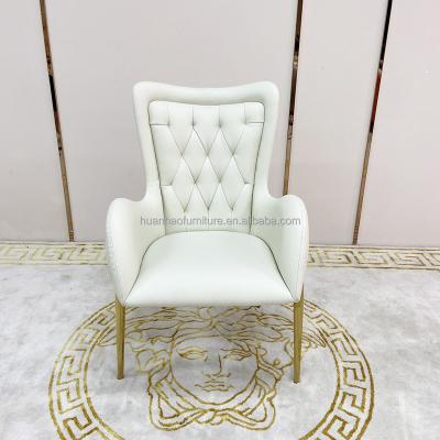 China (Others)Adjustable Modern Cheap Dining Furniture Factory Furniture Fabric Gold Leather Dining Chairs Metal Direct Legs Armrests Dining Chair Set for sale