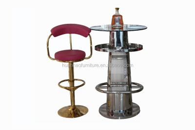 China Modern Hot Modern Metal Frame Tour Bar Glass Top Table BT004 for sale