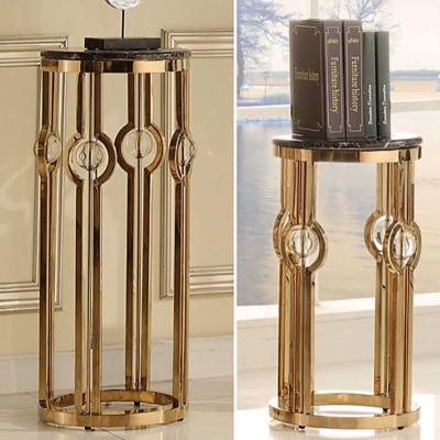 China Indoor Tall Flower Stand Golden Decoration Metal Wedding Decorative Flower Stand for sale