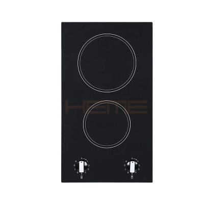 China Household Ceramic Cooktop OEM ODM Beautiful Design Ice Knob Control 2 Burners With CE Certificate for sale