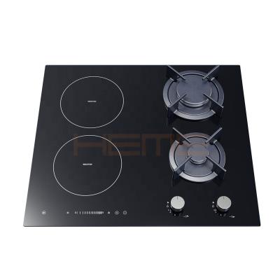 China Household Made In China New Products Kitchen Appliances 60cm Glass Panel 4 Burners Gas Induction Combined Hob for sale