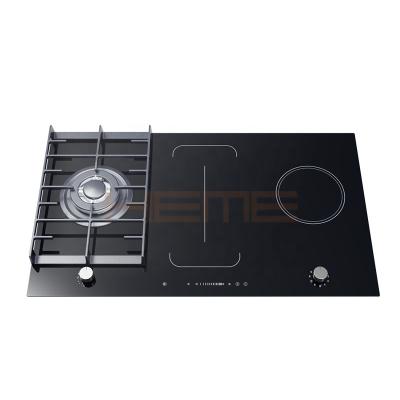 China OEM/ODM China Factory New Design Household Appliances 87cm Glass 4 Ceramic Burners 3 In 1 Hybrid Cooktop for sale