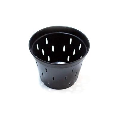 China Durable Black Orchid Pots With Holes Flower Plastic Planter Hard Plastic Orchid Pot for sale