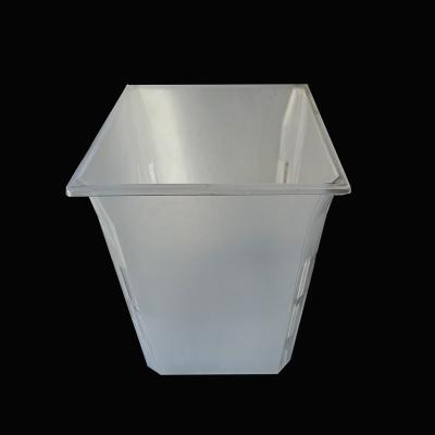 China Durable Clear Square Pots With Holes Flower Plastic Planter Hard Plastic Orchid Pot for sale