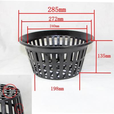 China Durable 11inch 1plastic Large Round Basket Mesh Pots Net Pot for sale