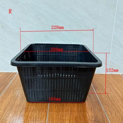 China Large Durable 9 Inch Basket Square Plastic Mesh Pots Net Pot for sale