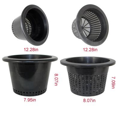 China Durable Hydraulic 12inch Farm Around Mesh Bottom Pot Planters, Black for sale