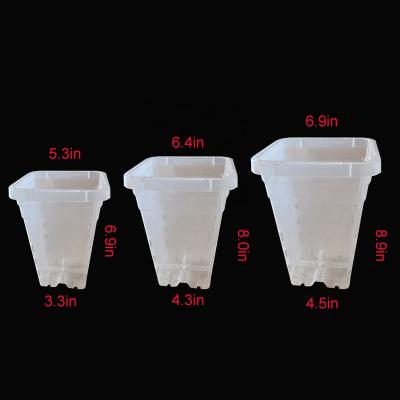 China Durable Clear Square Gallon Pots With Side Holes for sale