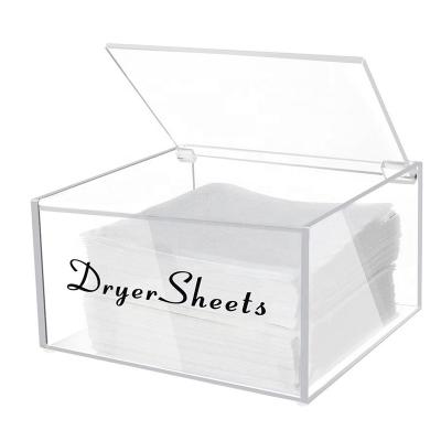 China Luxury Clear Acrylic Dryer Sheet Dispenser With Lid For Household for sale