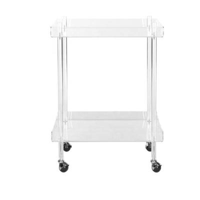 China Easy Assemble Custom Acrylic Serving Bar Cart For Drinking for sale