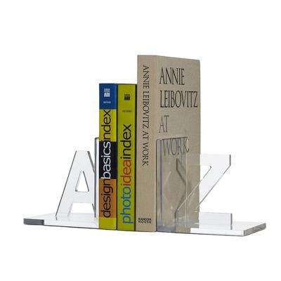 China Environmental Friendly Custom Acrylic Clear Bookends On Desk for sale