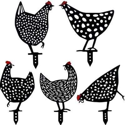 China Eco - Friendly Recycle Black Acrylic Chicken Yard Garden Decoration for sale