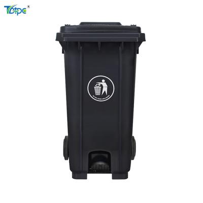 China Sustainable 120L Recycling Gray Bin With Foot Pedal And 120l Plastic Pedal Bin With Wheels for sale